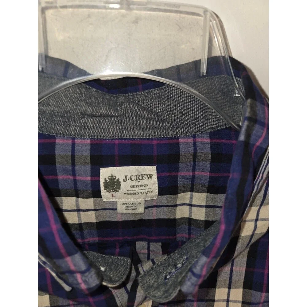 J. Crew Shirting's Men's Washed Tartan Plaid Long Sleeve Button Down Shirt